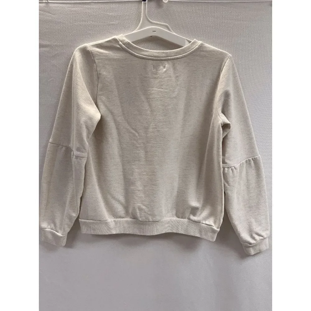 Gymboree Girls Embroidered Feathers w Sequins Soft Sweatshirt Top Size L 10-12